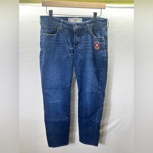 Abercrombie & Fitch Straight Leg Jeans Womens 8/29 Patch Stretch Denim Blue 1911